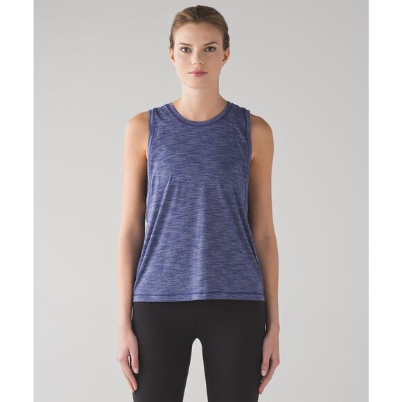 lululemon athletica Tops - Lululemon Cardio Squad Tank II Heathered Hero Blue Size 10